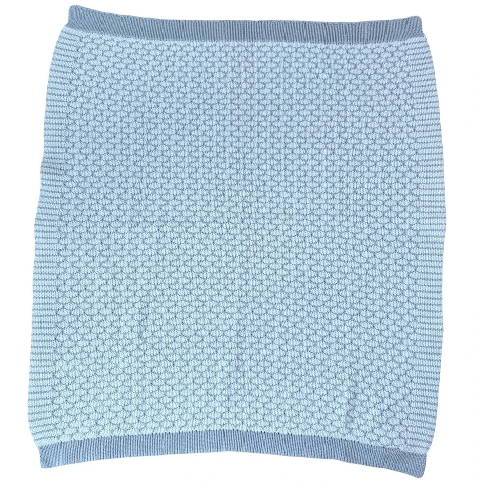 Pottery Barn Kids Knit Honeycomb Baby Blanket Gray‎ White Cotton Blend Nursery